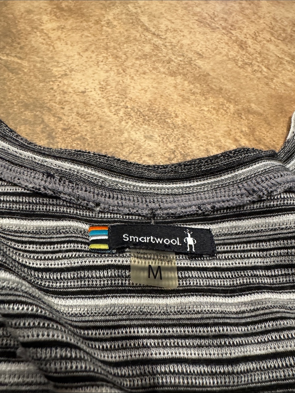 Smartwool Gray Striped Short-Sleeve Dress—Size Medium - Picture 3 of 9